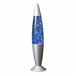 Ατμοσφαιρική λάμπα ρεύματος Lava lamp με Glitter μπλέ - 34cm
