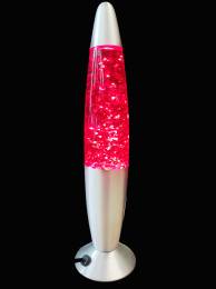 Ατμοσφαιρική λάμπα ρεύματος με Glitter lamp κόκκινο- 34cm