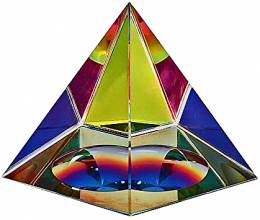 Πυραμίδα feng shui Κρυστάλλινη-Rainbow-ουράνιο τόξο -4 Χ 4 εκ