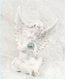 Λευκός Άγγελος - προστασίας-χαράς διακοσμητική φιγούρα - 14 εκ