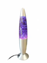 Ατμοσφαιρική λάμπα ρεύματος με Glitter lamp Μώβ - 34cm