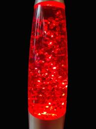 Ατμοσφαιρική λάμπα ρεύματος με Glitter lamp κόκκινο - 34cm