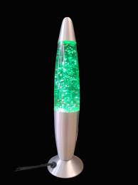 Ατμοσφαιρική λάμπα ρεύματος με Glitter lamp πράσινο - 34cm