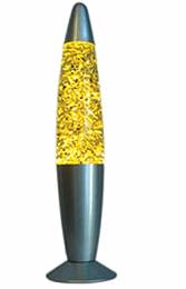 Ατμοσφαιρική λάμπα ρεύματος με Glitter lamp χρυσό-κίτρινο -2 - 34cm