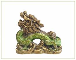 Γούρι feng shui 2024 Χρυσός κινέζικος δράκος διακοσμητική φιγούρα-6 εκ