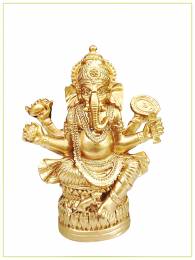 Θεος Ganesha με ποντικό χρυσός διακοσμητική φιγούρα - 11 εκ