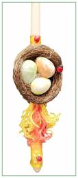 Λαμπάδα φωλίά με αυγά του Πάσχα - 35 εκ
