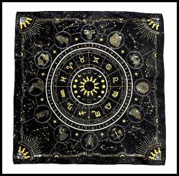 Πανί στρωσίματος μαντείας ταρώ - βωμού - Zodiac- 80Χ80 εκ