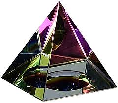 Πυραμίδα feng shui Κρυστάλλινη-Rainbow -ουράνιο τόξο-6 Χ 6 εκ