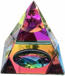 Πυραμίδα feng shui Κρυστάλλινη-Rainbow -ουράνιο τόξο-6 Χ 6 εκ