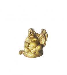 Τυχερός γελαστός χρυσός Βούδας φιγούρα -4.3 εκ