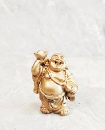 Τυχερός γελαστός χρυσός Βούδας φιγούρα -6 εκ