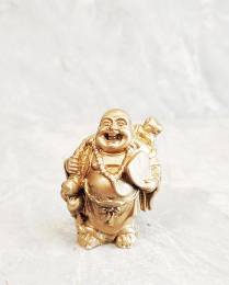 Τυχερός γελαστός χρυσός Βούδας φιγούρα -6 εκ