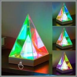 Φωτιστικό λάμπα Led Πυραμίδα Infinity Mirror -20 εκ